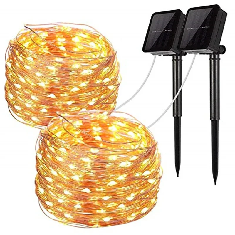 

LED Outdoor Solar Lamp String Lights 100/200 LEDs Fairy Holiday Christmas Party Garland Solar Garden Waterproof 10m