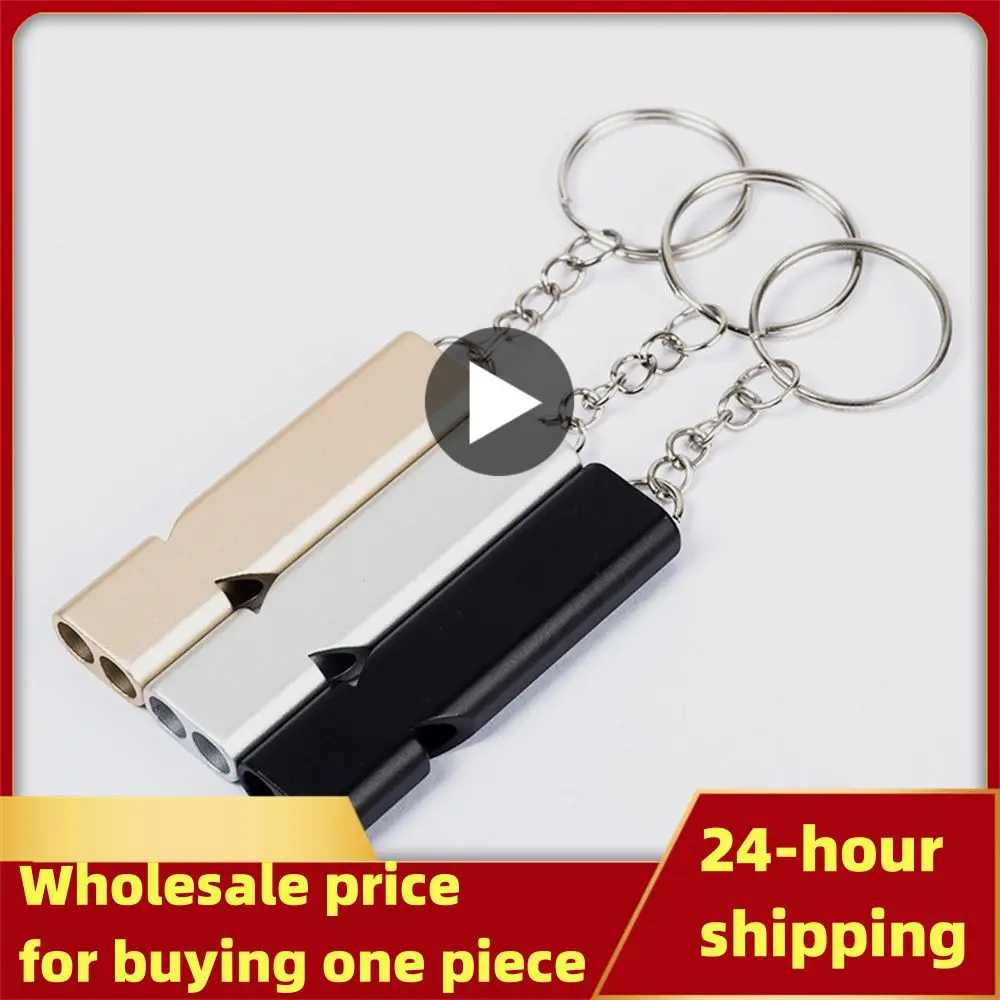 

Aluminum Alloy Double-barreled Whistle High Decibel Outdoor Emergency Distress Whistle SOS Signal Whistle For Hiking Camping