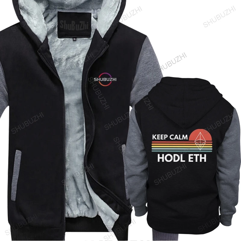 

Keep Calm HODL Ethereum winter hoody Men Cotton thick hoodies Crypto ETH warm jacket Blockchain Currency Cryptocurrency hoodie