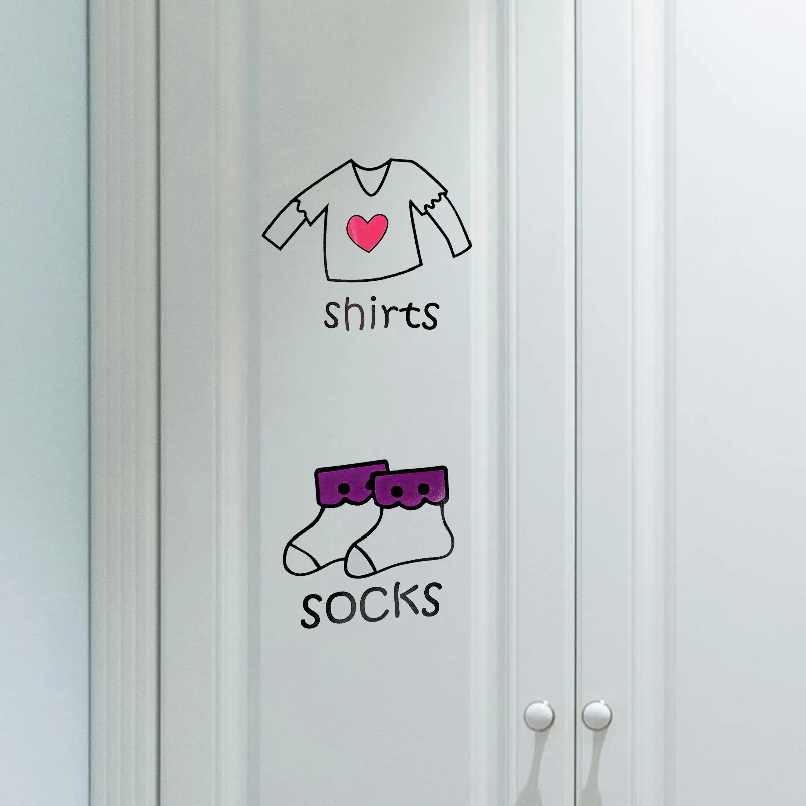 의류 라벨 의류 분류 스티커 옷장 정리 라벨 PVC 옷 정리 스티커 탈부착 가능한 옷장 정리 스티커