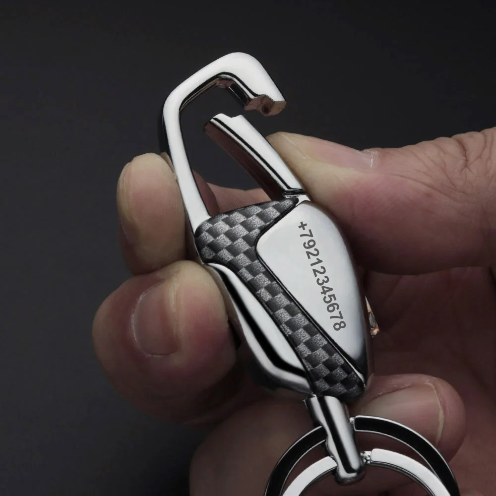 Classic Keyring Double Switch Keychain Metal 360 Degrees