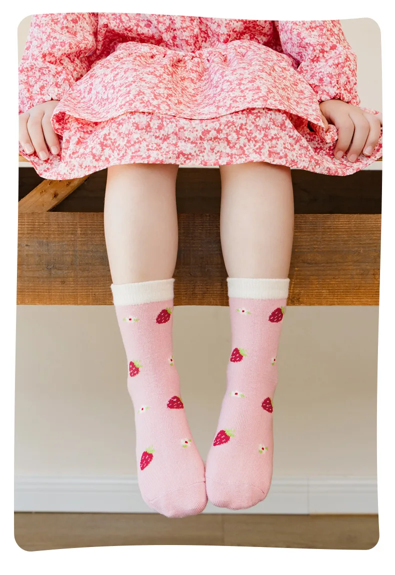 5 paare/los neue Frühling Herbst Kinder Baumwoll socken Kinder Mädchen Junge Baby niedlichen Cartoon weich warm für 1-12 Jahre Student Teens Socken – Detail 6