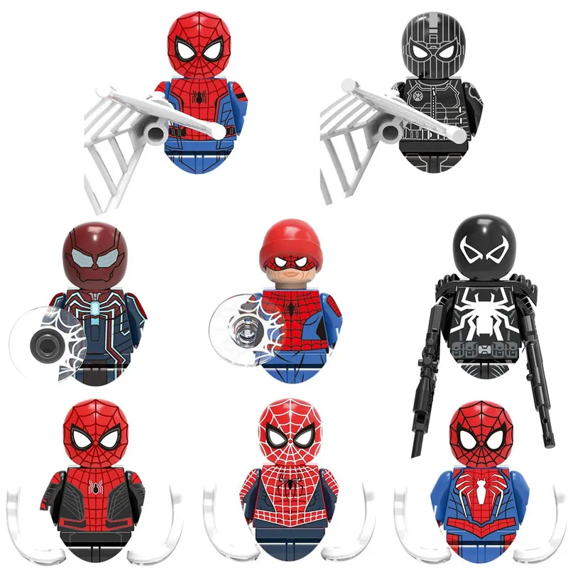 

X0280 супергерой Мстители Человек-паук подвижные фигурки герои кирпичи мультяшный персонаж строительный блок подарок на день рождения для мальчика