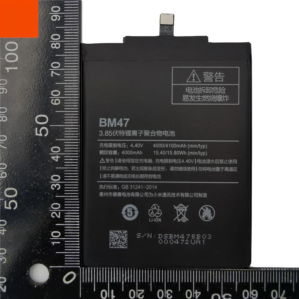 2024 New 100% Original BM47 Full Capacity 4100mAh Battery For Xiaomi Redmi 3 3S 3X Xiao mi Hongmi Redmi 4x Replacement Batteries