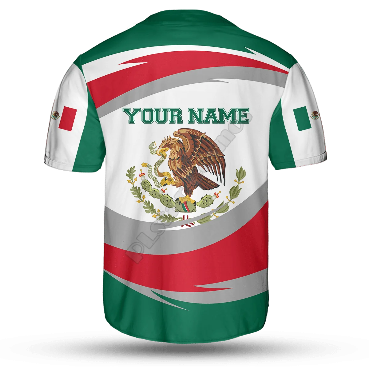 PLstar Cosmos Nationalen Emblem Mexiko Anpassen Name 3D Gedruckt Mode Für Männer Baseball Jersey Lässige hip hop Baseball Hemd BQW-1 – Detail 17