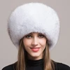 Hot Sale 100% natural Fox Fur Hat Women Cap Thick Fur Cap Winter Warm Hat Female Fashion For Women Hat With Earmuffs Hat 6