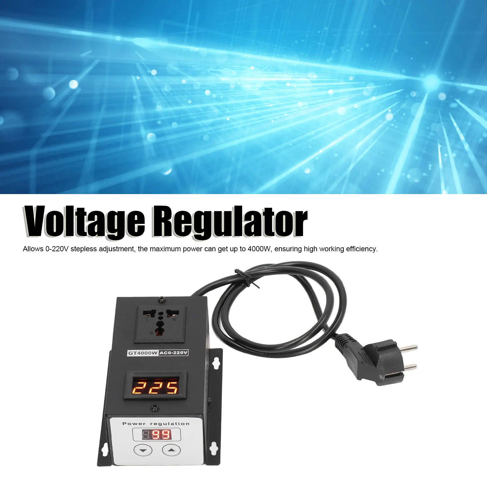 전압 컨트롤러 전압 조정기 SCR 컨트롤러 제어 EU 220V 4000W 속도 온도 전압 조정기 컨트롤러