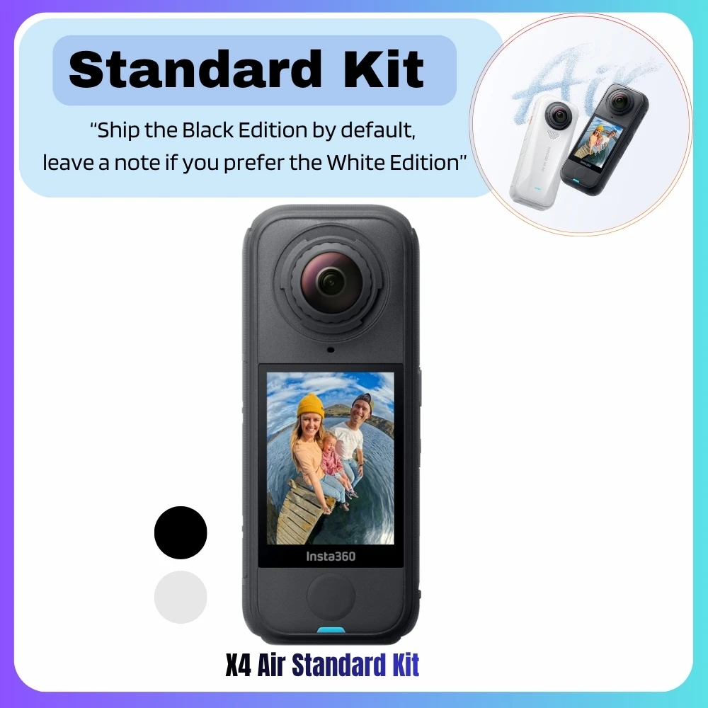 מצלמת פעולה 360 החדשה של Insta360 X4 Air 2025, 8K 30fps, קלת משקל, 165 גרם, עדשה מחליפה, מצלמת ספורט מקורית של Insta 360