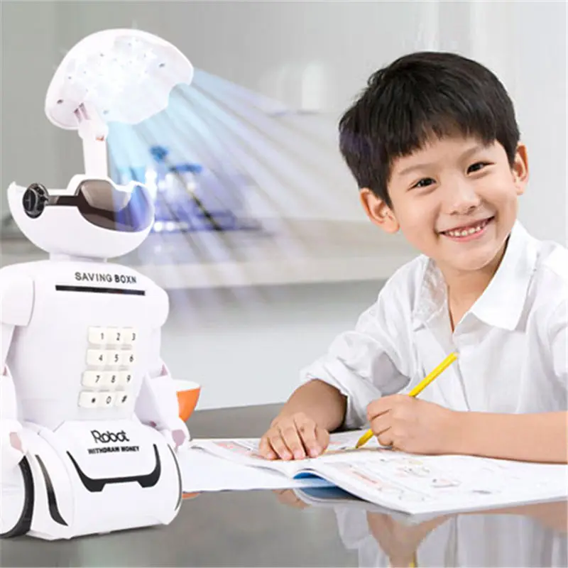 Children Toy Alcancia Creative Electronic Savings Toy Safe Robot Music Saving Cash Money Box Desk Lamp