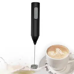 Compact USB Rechargeable Milk Frother and Electric Mixer with Adjustable Speeds - <0.5L (Black)