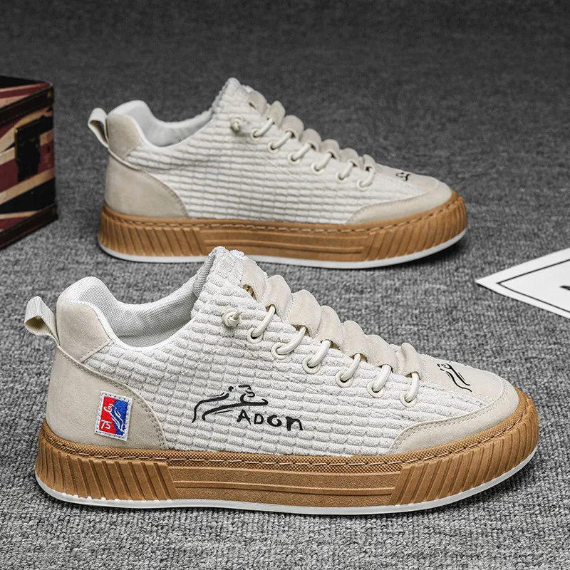 

2023 New Trendy Mens Canvas Sneakers Flat Platform Sneakers Men Streetwear Hip Hop Designer Shoes Men Harajuku Vulcanized Shoes