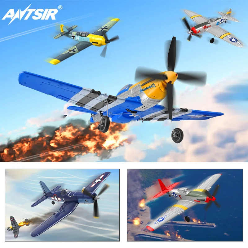 Радиоуправляемый самолет VOLANTEXRC 400 мм Zero/P51 Mustang /BF109/летательный аппарат RTF с системой стабилизации Xpilot, один ключ, аэробатический