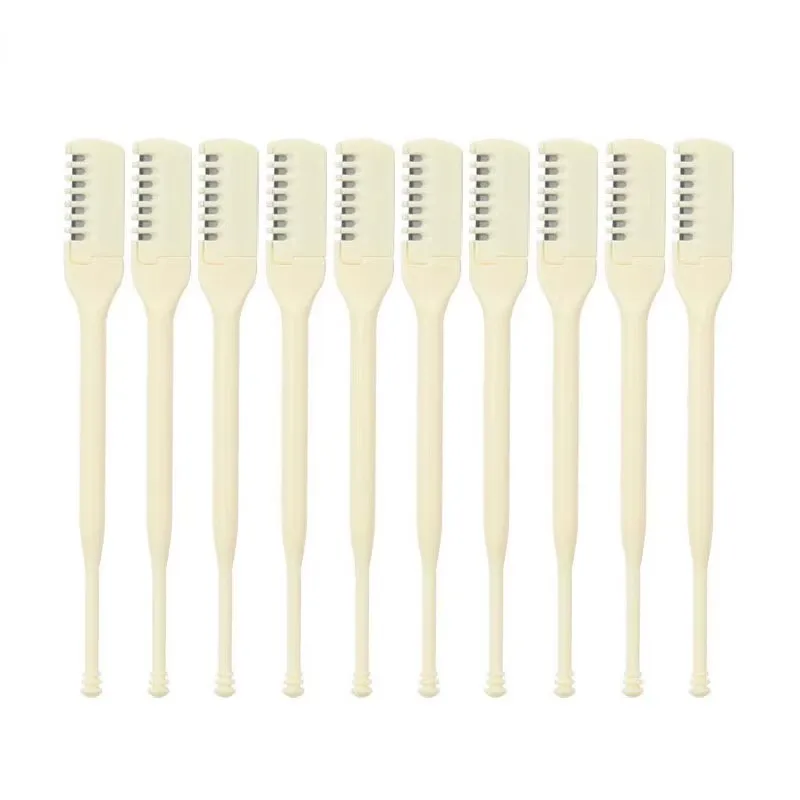 Nose Hair Trimmer Double-head Comb Portable Nose Hair Scraper Clean Non-slip Shaving Scissors Two Packs Beauty Tool