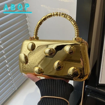 Nuova Borsa da Sera per Donna in Acrilico, Monocolore Lucido, Borsa a Mano di Lusso, Borsa a Tracolla 3D alla Moda