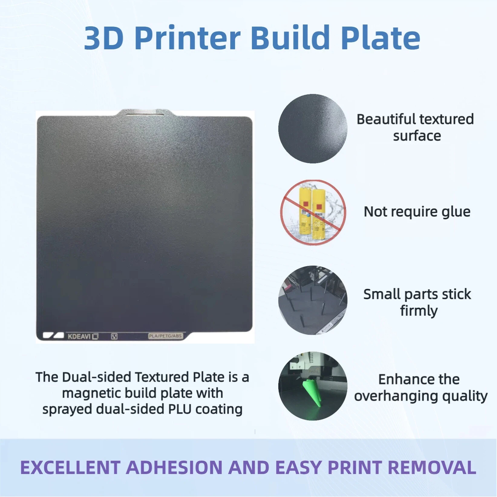 257x257mm 3D Printer COOL Plate For Bambu Lab A1/P1P/P1S/X1C/P2S