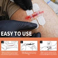 RHINO RESCUE Zip Stitch 6 шт., полоски для закрытия ран без шва для устройства для ухода за резаком, клейкие бинты — изображение 3