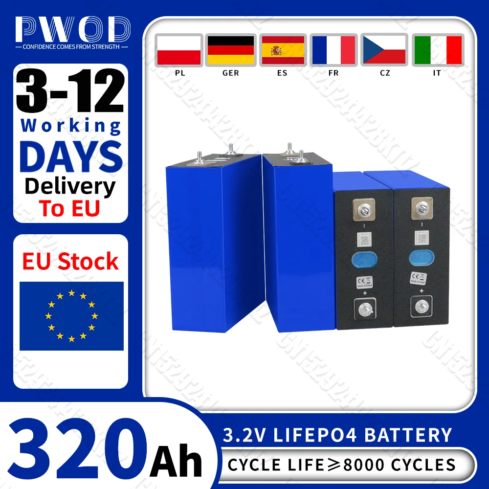 Grade A 3.2V 320AH Lifepo4 batterie Rechargeable Lithium fer Phosphate bricolage 12V 24V 48V pour bateaux de Camping voiturette de Golf RV chariot élévateur
