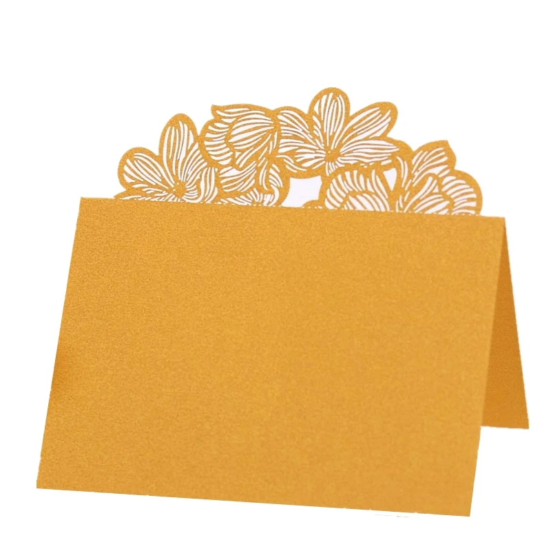 50pcs Lotus Leaf Wedding Place Cards Meeting Seat Card Reception Table Sign Banquet Business Celebration Greeting Card