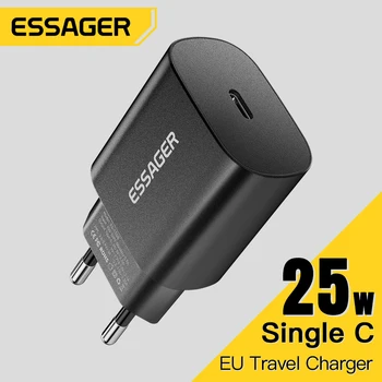 Essager Caricatore USB C da 25 W Caricatore a ricarica rapida PD Caricatore rapido per telefono per iPhone 16 15 Pro Max Xiaomi 14 Oneplus Xiaomi Samsung