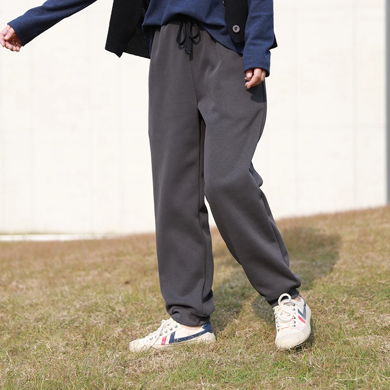 

Promotion only 1-3days Women's 2023 Winter High Grade Gray Plush Guard Pants thicker winter Casual Pants