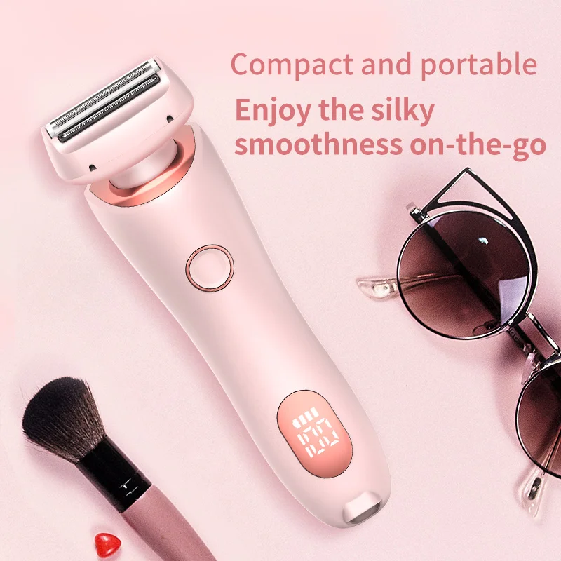 Women Electric Epilator 2 in 1 Waterproof Dual Head Rechargeable Hair Remover for Face Body electric epilator