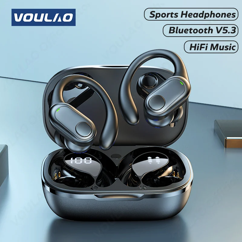 VOULAO TWS Bluetooth 5.3 Earphones WIth Mic Wireless Headphones HiFi
