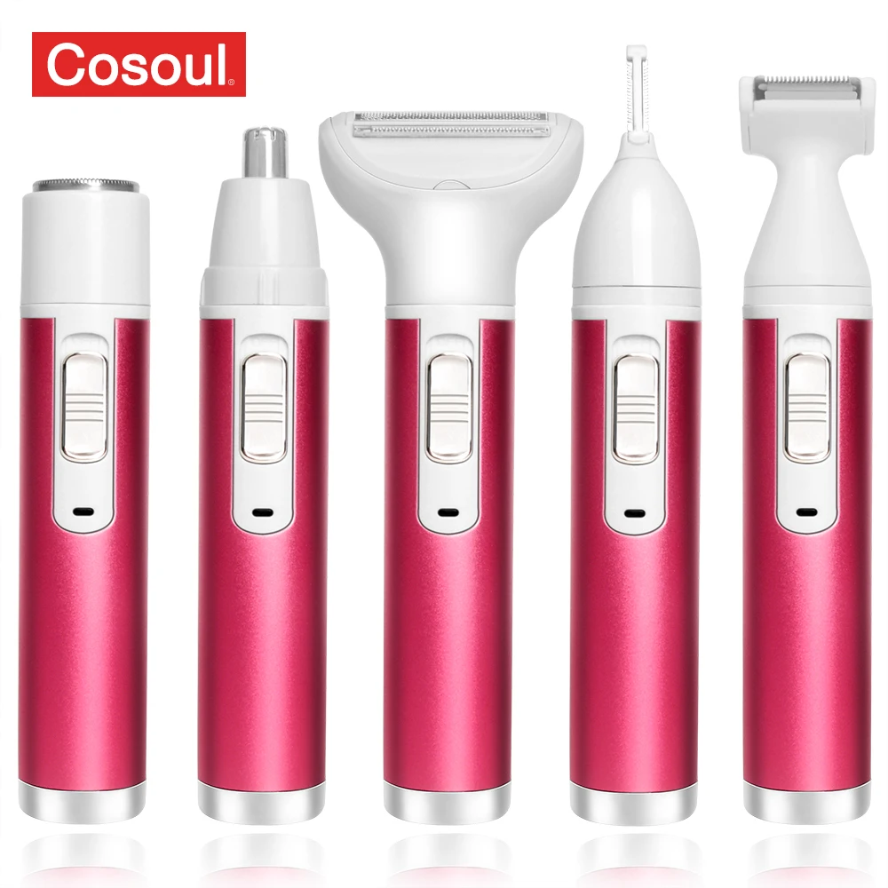 5 in 1 Body Hair Removal Electric Epilator Armpit Hair Bikini Leg Pubic Razor Clipper Shaver Women electric epilator