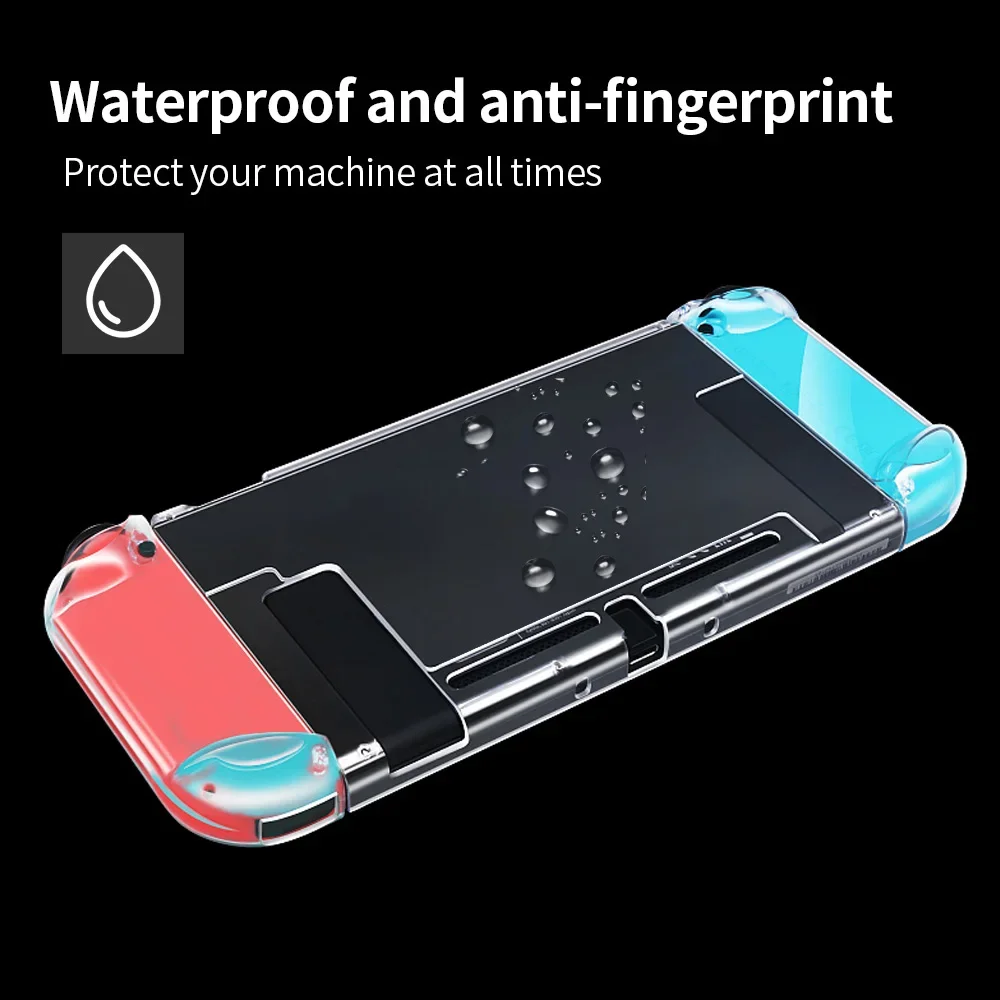 Transparent Slim Protective Shell with Screen Protector Glass for Gaming Console Accessories