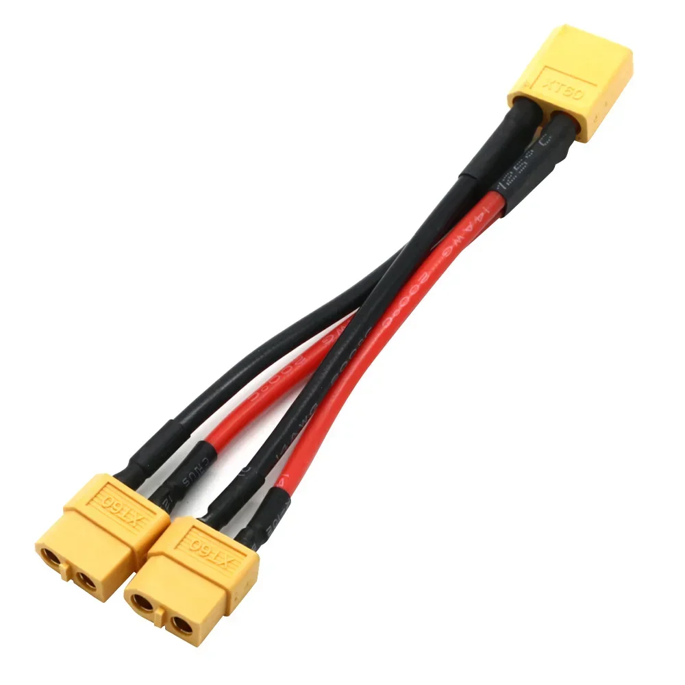 XT60 Paralleler Batterieanschluss 3-Wege 14AWG Silikonkabel Stecker/Buchse Dual-Verlängerung Y-Splitter 100mm für Batterieladegerät Motor – Detail 8