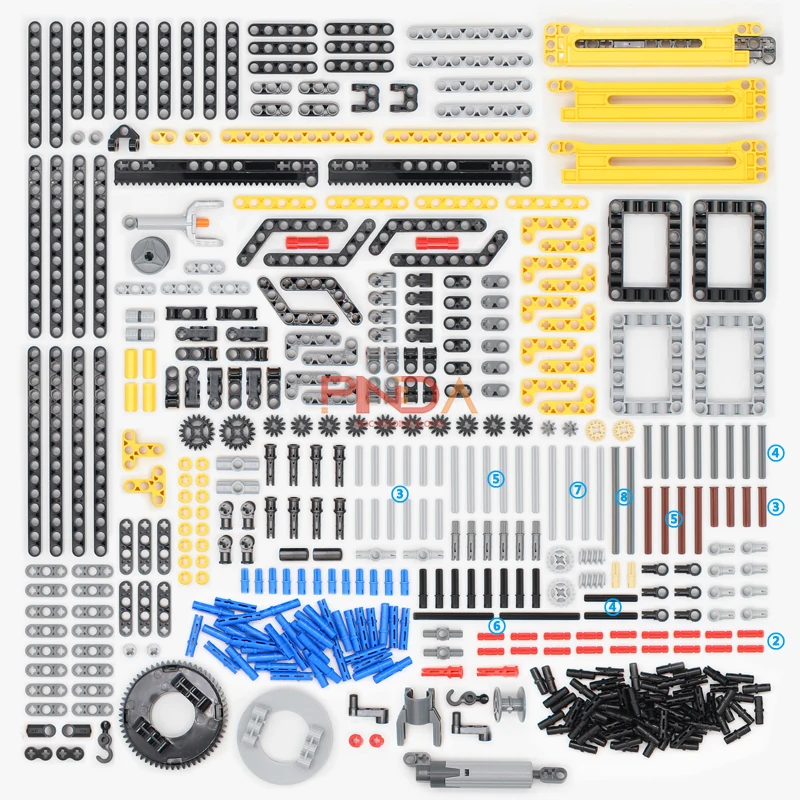MOC Technical Linear Actuator Turntable Liftarm Pin Connector Axle Parts Building Blocks Kit Compatible Crane Cars Bricks Toys