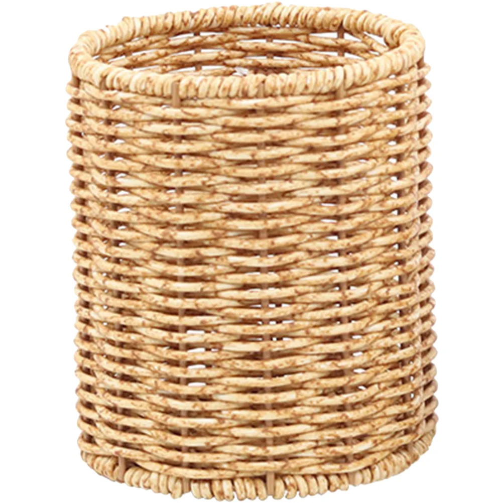 

Pen Holder Office Decor Cup Simulated Rattan Pot Multifunctional Pencil Plastic Container Baby