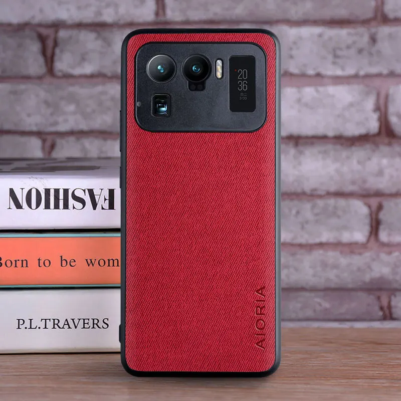 Luxury Textile Leather Case with Soft TPU & Hard PC 3-in-1 Protection Cover