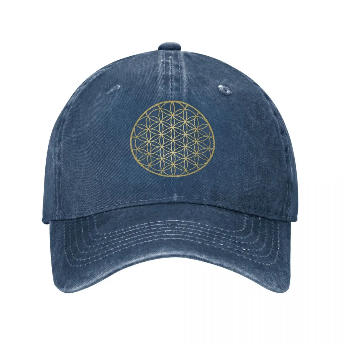 

Золотые бейсболки с цветами жизни Мандала винтажные потертые джинсовые головные уборы с священной мандалой религиозной геометрической формы уличная шляпа