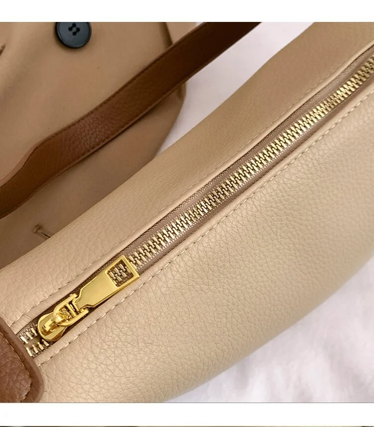 Simple and fashionable for women 2024 new color contrasting single shoulder saddle casual versatile crossbody dumpling_voghion.com