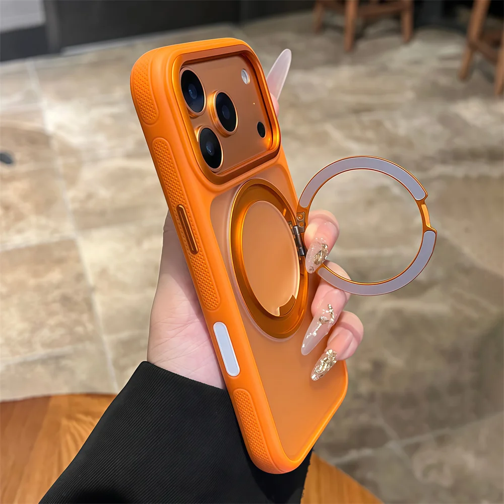 Deluxe Magnetic Ring Foldable Phone Stand Case with Anti-Slip Armor Cover