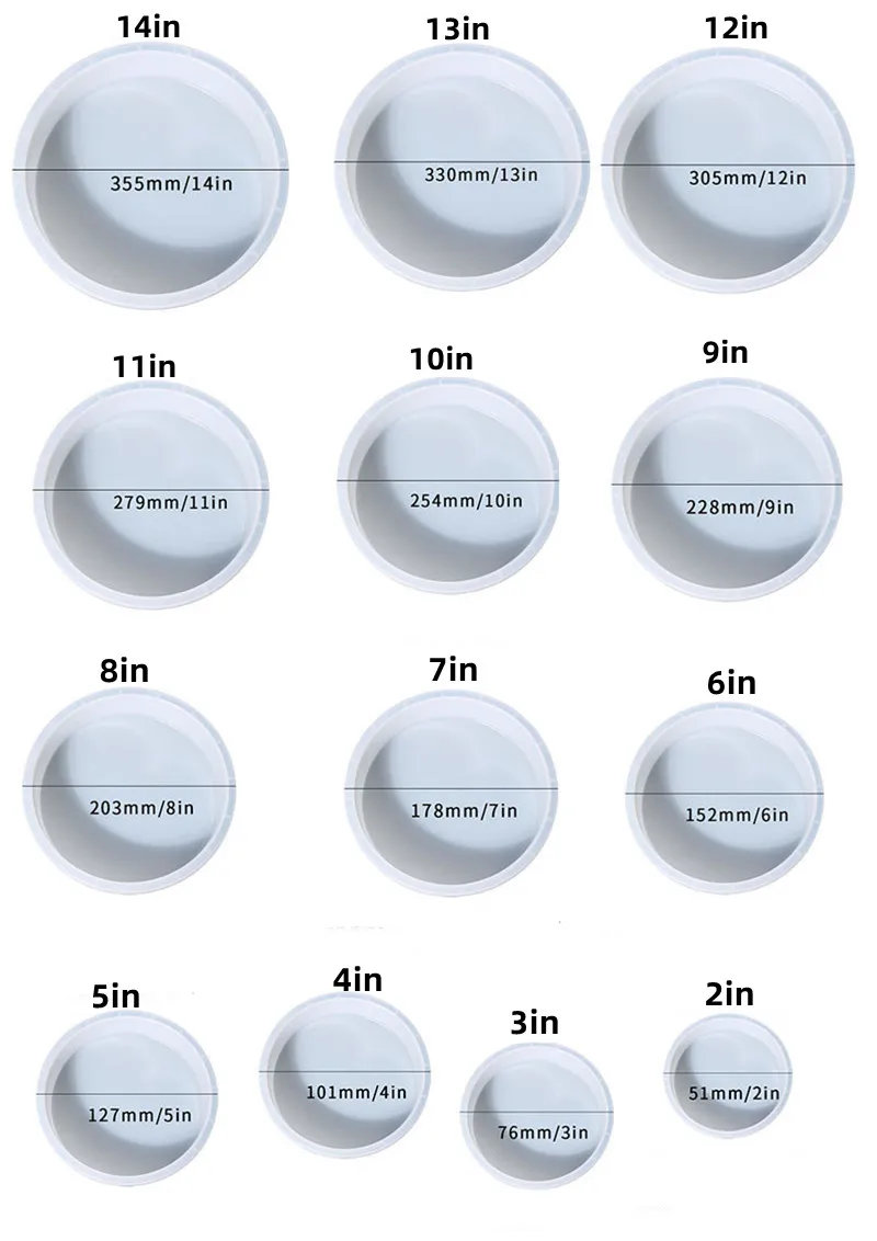 Thickened Round Table Resin Molds Silicone Epoxy Resin Table Mold Resin  Tray Molds for DIY Crafts Making Clock Serving Board