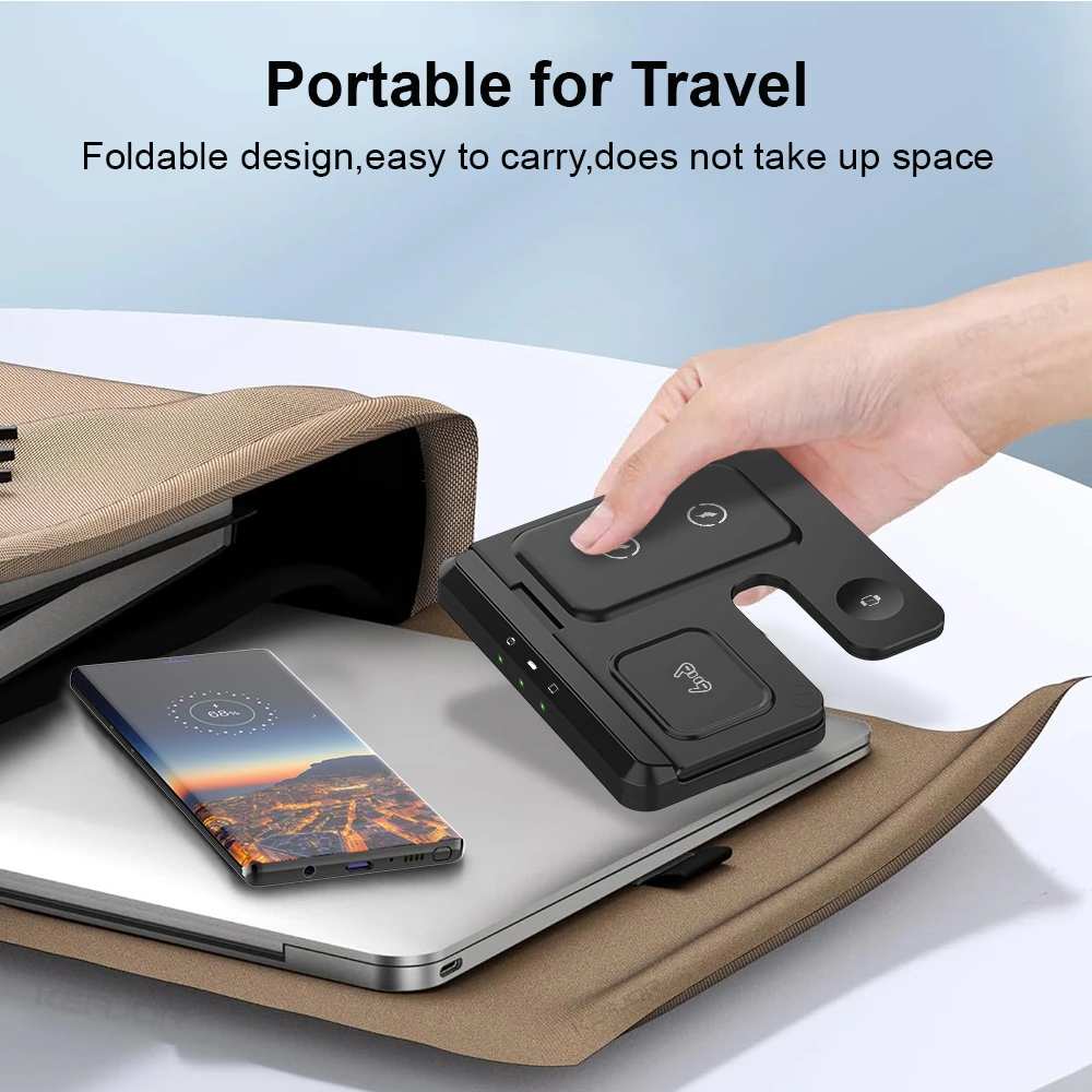 3 in 1 Wireless Charger Stand Foldable Fast Charging Station for Samsung S24 S23 S22 Wireless Charger For Samsung Galaxy Watch