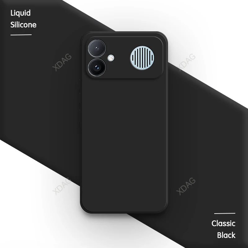 Premium Liquid Silicone Phone Case with Square Camera Protection - Soft Fashion Classic Design, High-Quality Bumper Cover