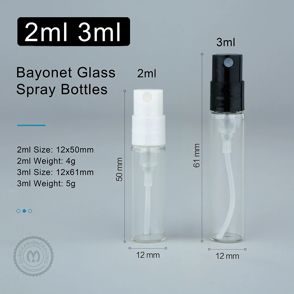 Bayonet Glass Perfume Bottles Mini Fragrance Sample Tester Bottle Invisible Spring Pump Sprayer 2ml 3ml 50 Pcs 100 Pcs Spray Bottle Perfume Bottle Perfume Atomizer Mini Perfume Bottle Perfume Refill Bottle Mini Perfume Atomizer Refillable Bottle Refillable Empty Bottle Refillable Perfume Bottle Refillable Spray Bottle