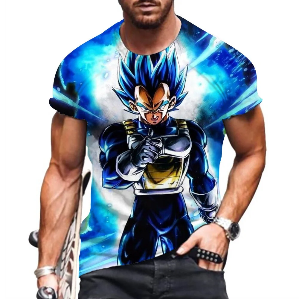 2026 Sommer Dragon Ball Retro Fitness T-Shirt Herren Oversize 3D-Druck Kurzarm Familien-Unisex Kinder-Sportshirt – Detail 5