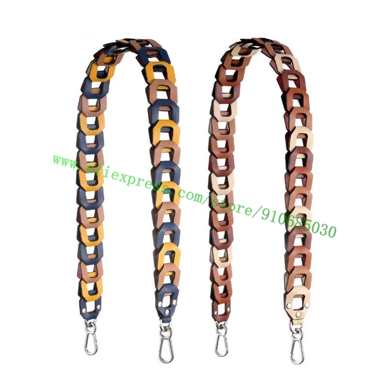 Top Real Calf Leather Chain Links Shoulder Strap For Lady Designer Handbag Women Bag Purse Carry Belt 95cm