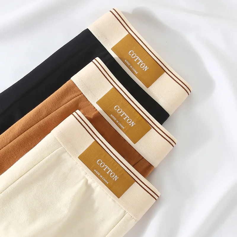 1 3Pcs Set Solid Colors Men Boxer Shorts Breathable Cotton Men' Underwear...