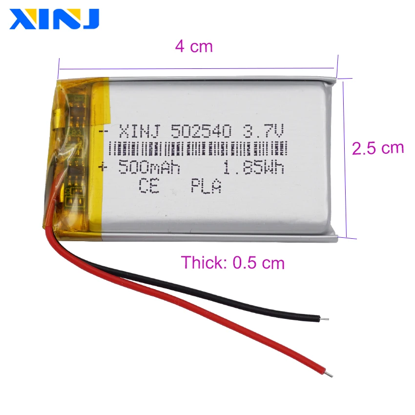Polímero li Lipo Bateria Recarregável 3.7v 500mah 1.85wh 502540 Gps Mp3 Mp4 Dashcam Condução Telefone Monitor de Bebê - Image 6
