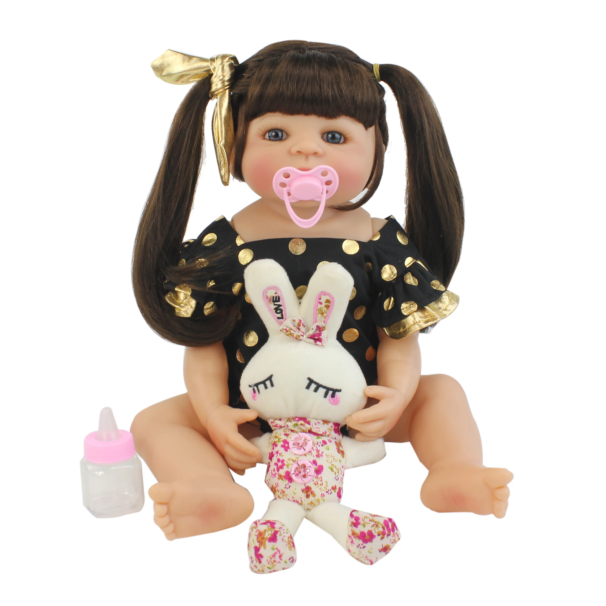 

55cm Full Silicone Reborn Baby Doll Toy Like Real Vinyl Newborn Alive Bebe Babies Doll Girl Brinquedos Play House Bathe Toy