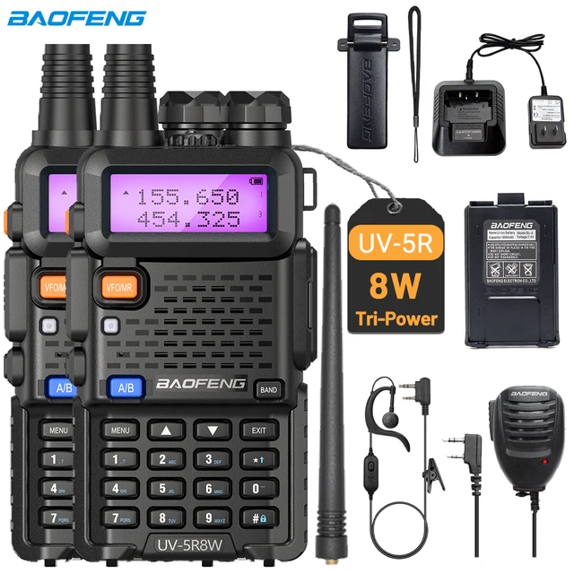 1/2X Baofeng UV-5R 8W Tri-Power Walkie Talkie High Power Dual Band Long Range 128CH แบบพกพา UV 5R Ham Two Way วิทยุ 1