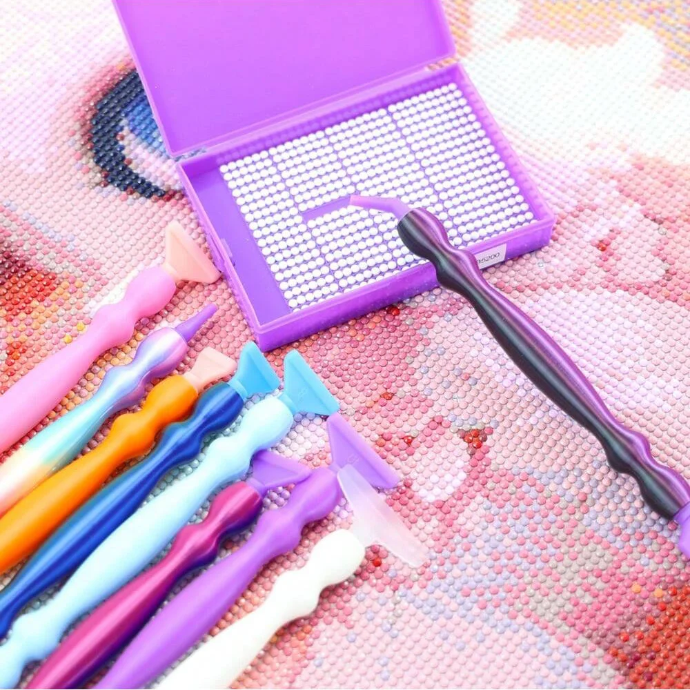 5D Diamond Painting Pen Kit Resin Ergonomic Point Drill Pens with Multifunctional Tips Embroidery Cross Stitch Accessories