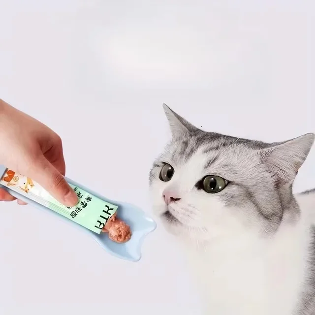 1PC Cat Strip Feeder Cat Strip Scoop Squeezer No Dirty Hands Pet Meat Mash Snacks Cat Food Feeding Scoop 4