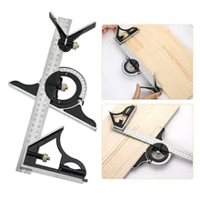 

3 In 1 Square Angle Ruler Set Engineers Adjustable Multi Combination Right Angle Ruler Protractor Measuring Tools Set