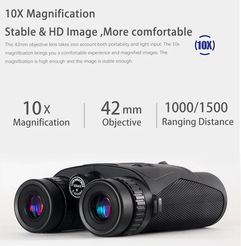 ZIYOUHU Outdoor Hunting Laser Rangefinder Angle/Height /Flag HD 10X42 Laser Ranging Binoculars 1200M & 2000M Distance Measurer laser rangefinder