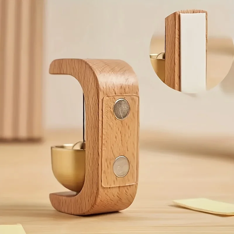 Door Chime Magnetic C-shaped Door Harp Wooden Cute Decorative Door Entry Chime Doorbell Chime for Door Opening Shopkeepers